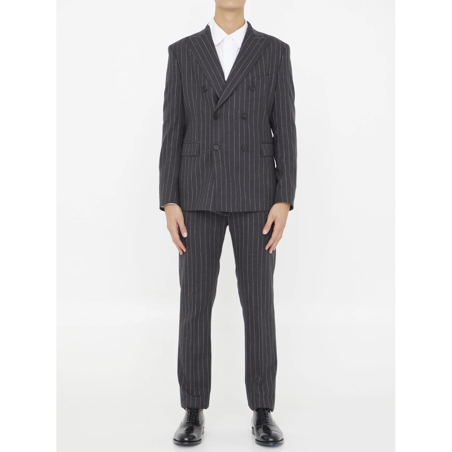 Pinstriped two-piece suit