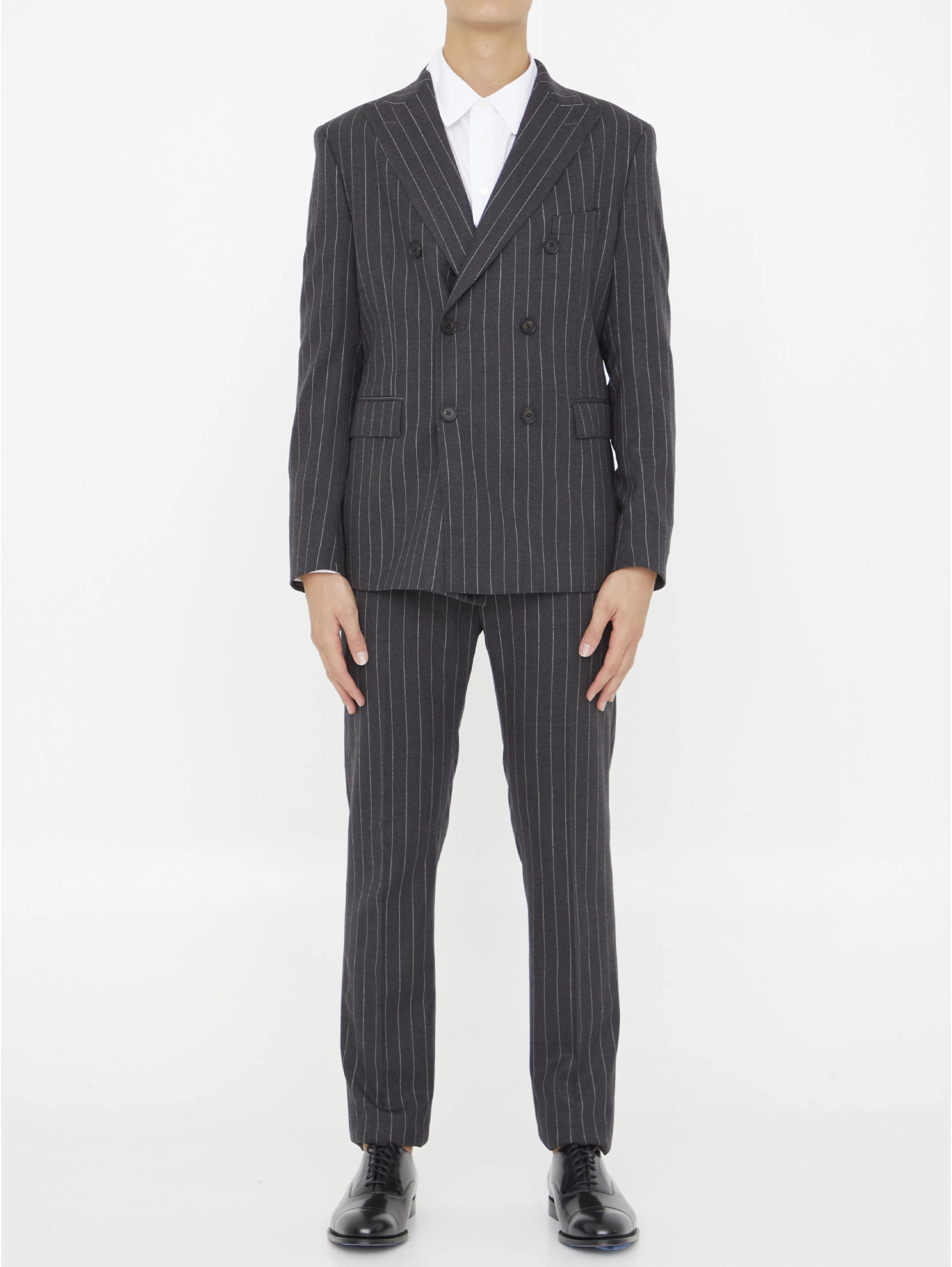 Pinstriped two-piece suit