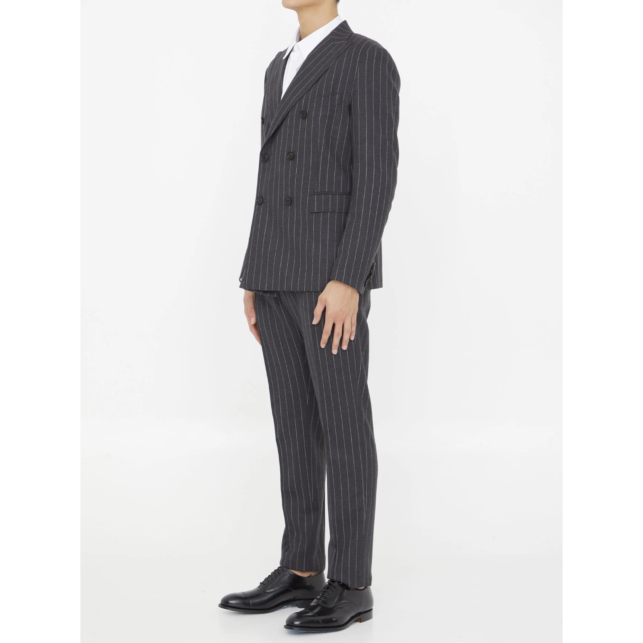 Pinstriped two-piece suit