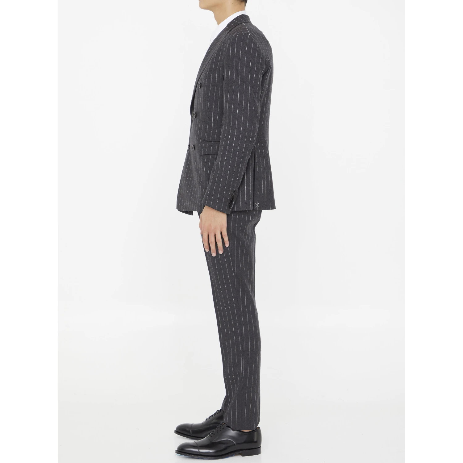Pinstriped two-piece suit
