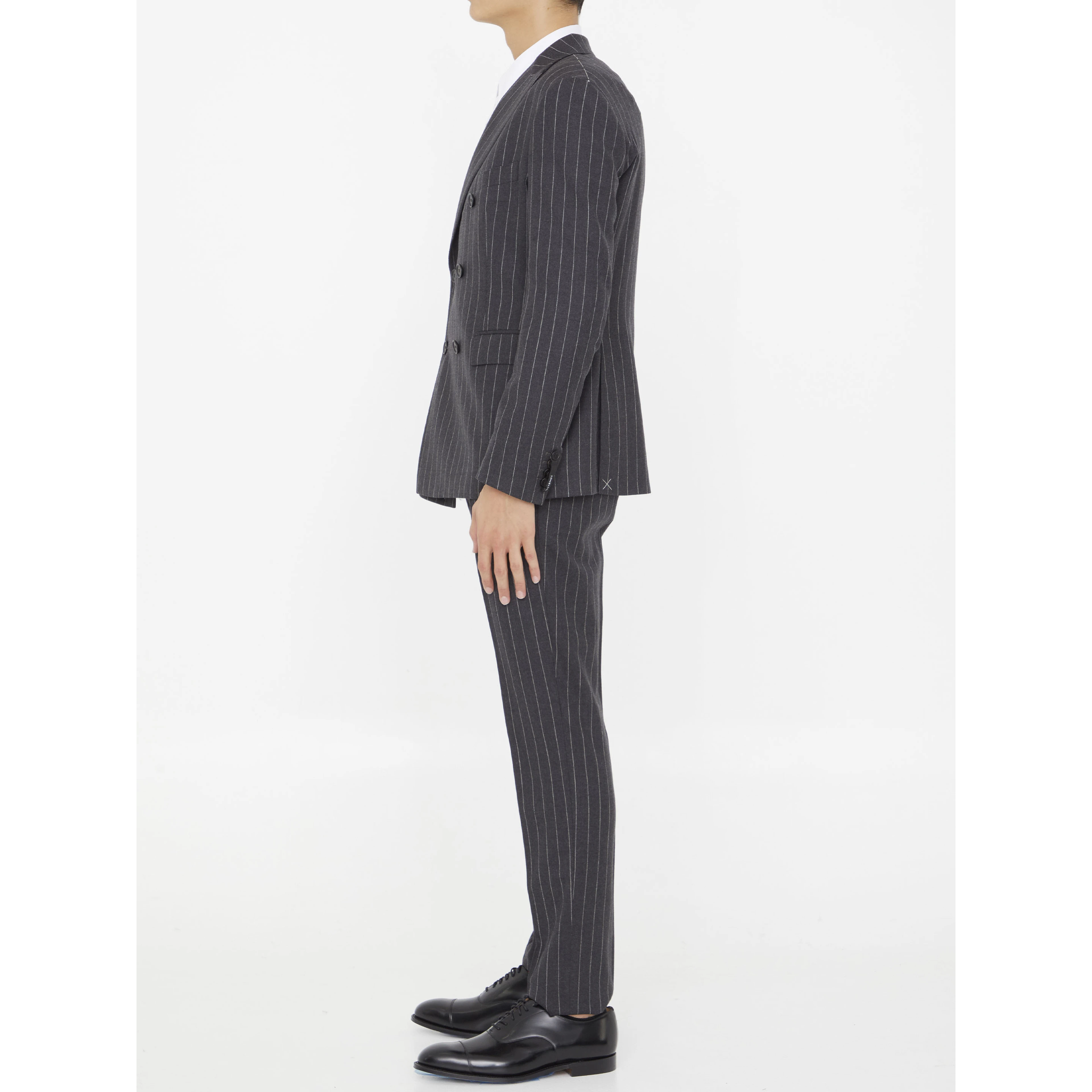 Pinstriped two-piece suit
