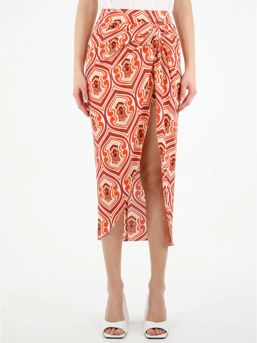 Sarong skirt with graphic print