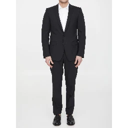 Two-piece suit in black wool