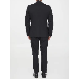 Two-piece suit in black wool