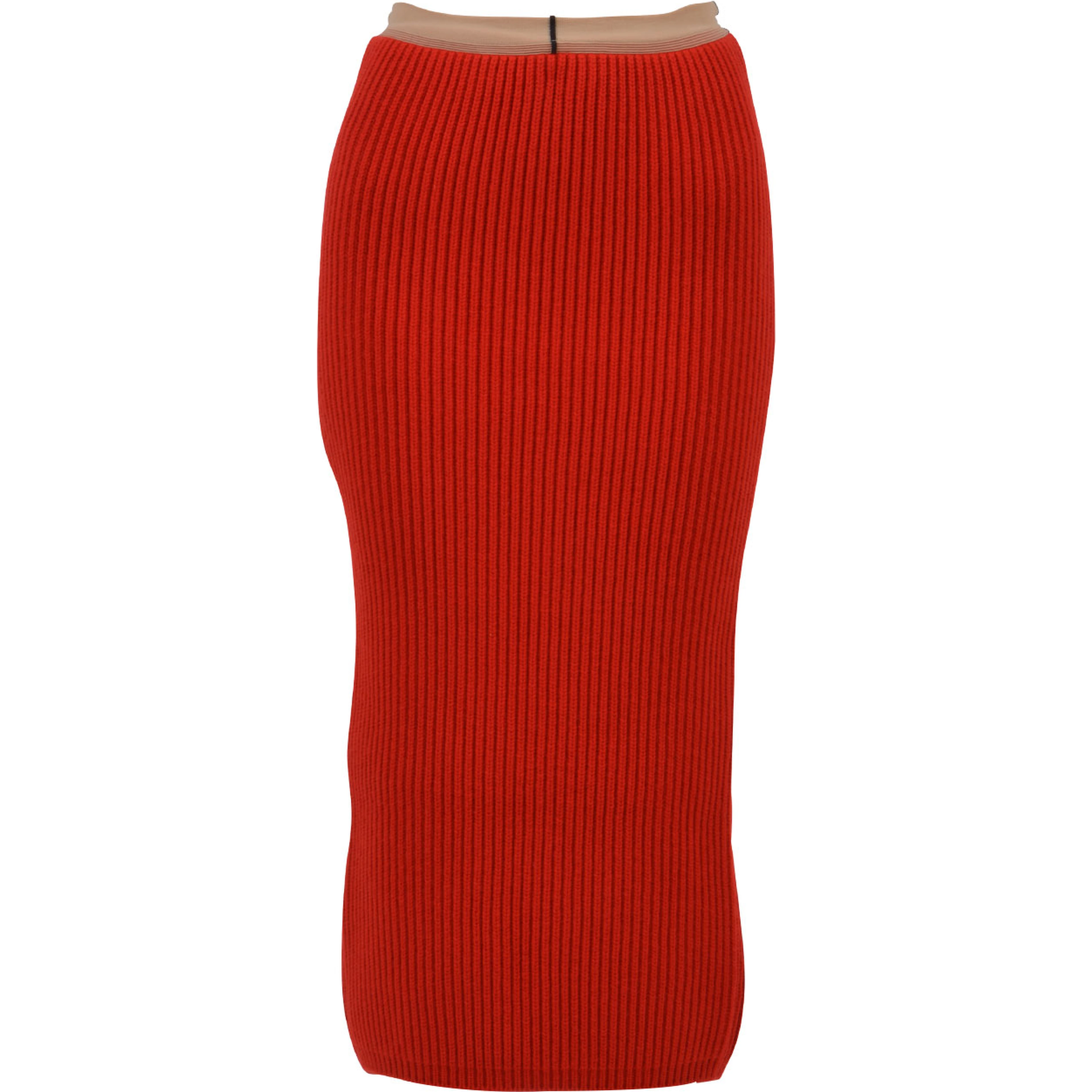 Rib-knit Midi Skirt