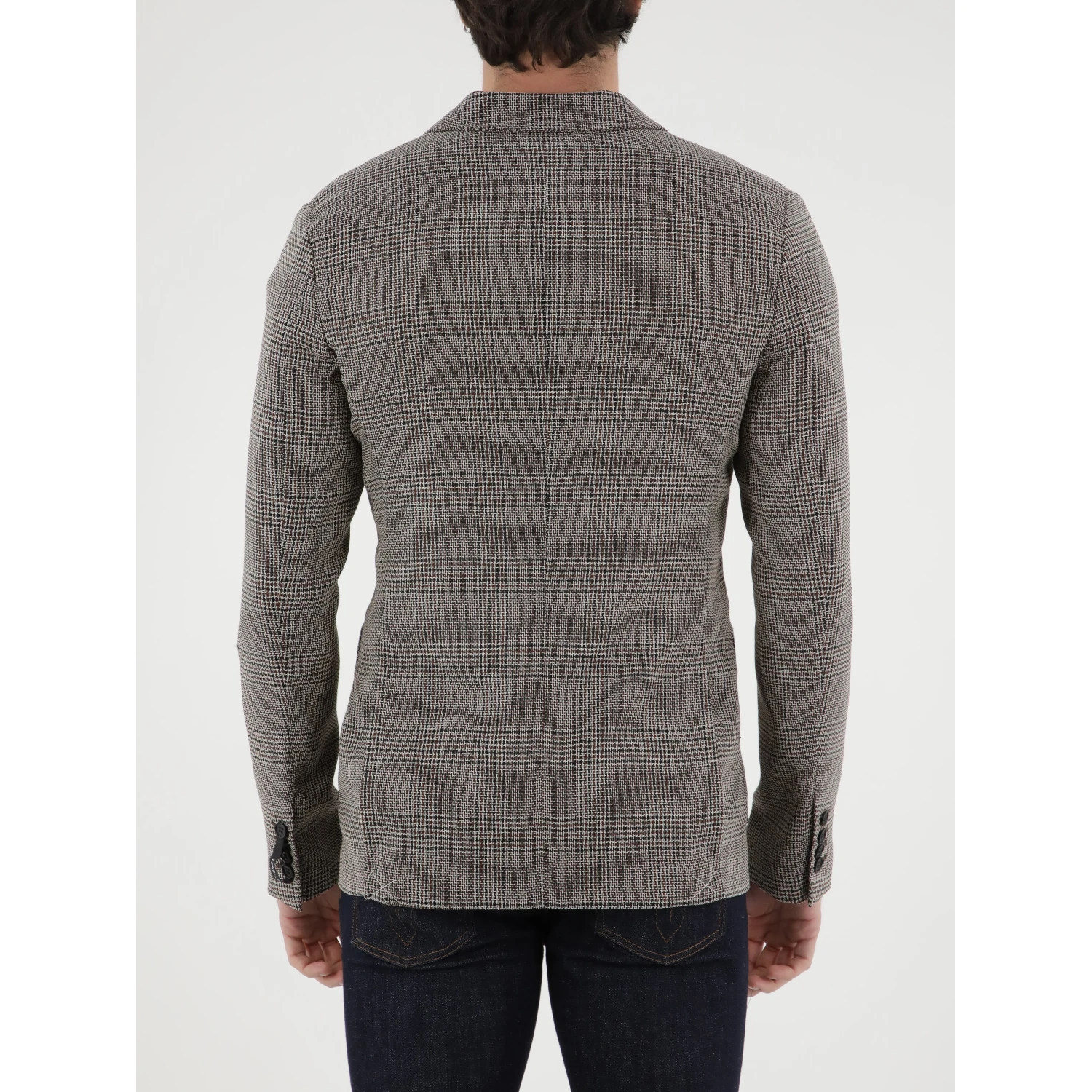 Double-breasted Glen plaid jacket