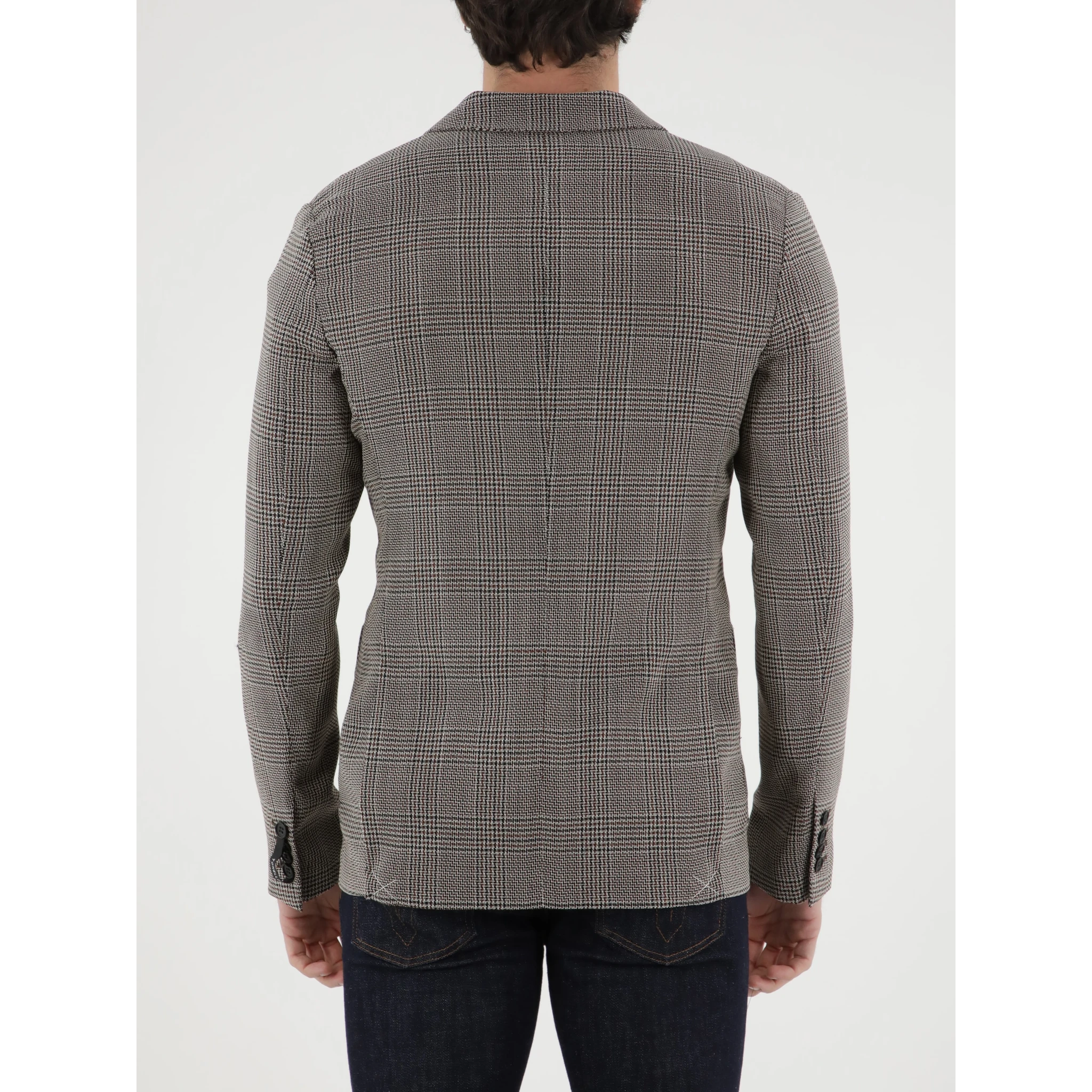 Double-breasted Glen plaid jacket
