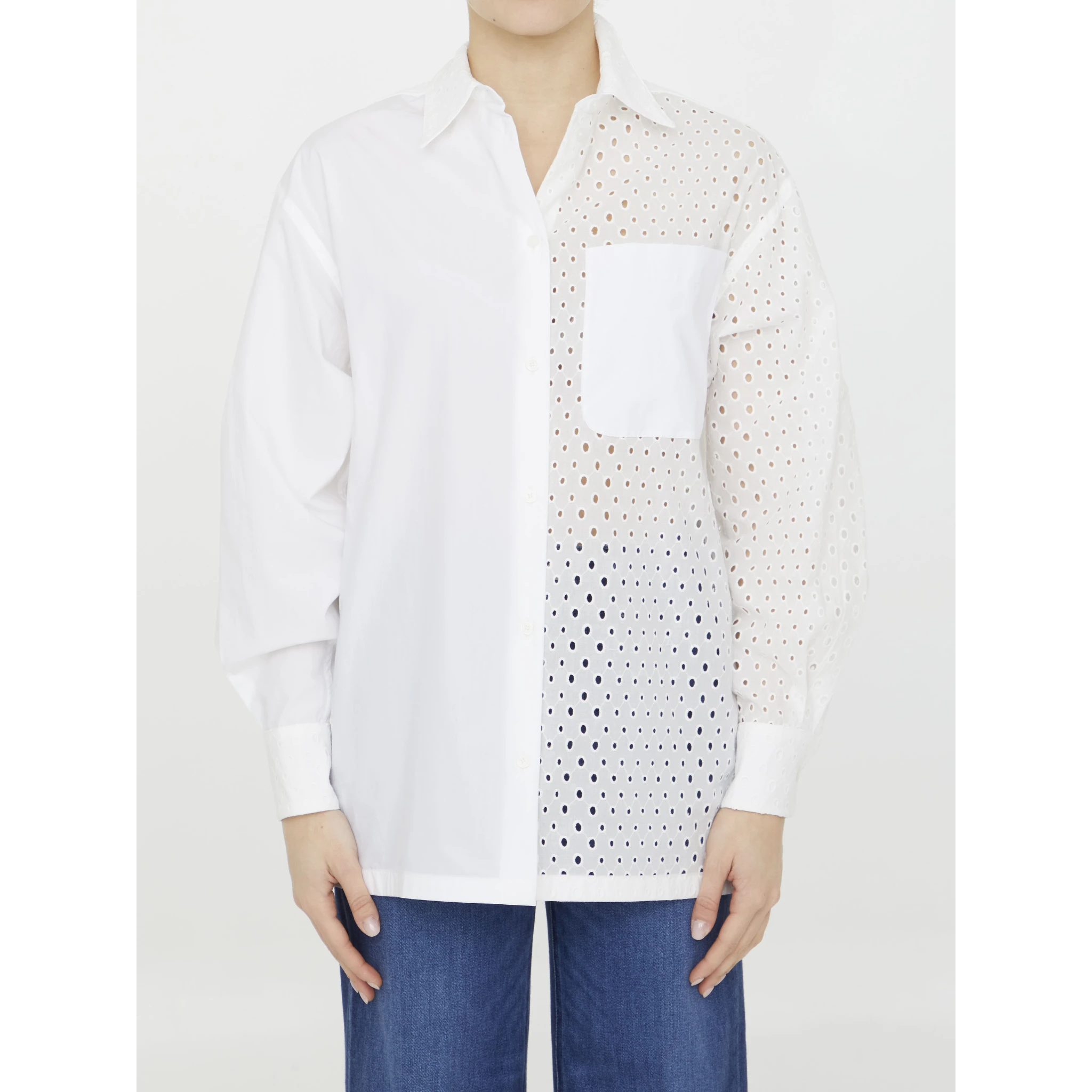 Broderie anglaise cotton shirt