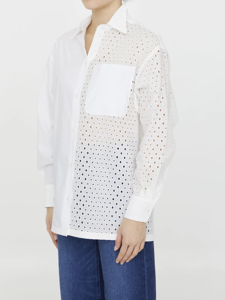Broderie anglaise cotton shirt alternative