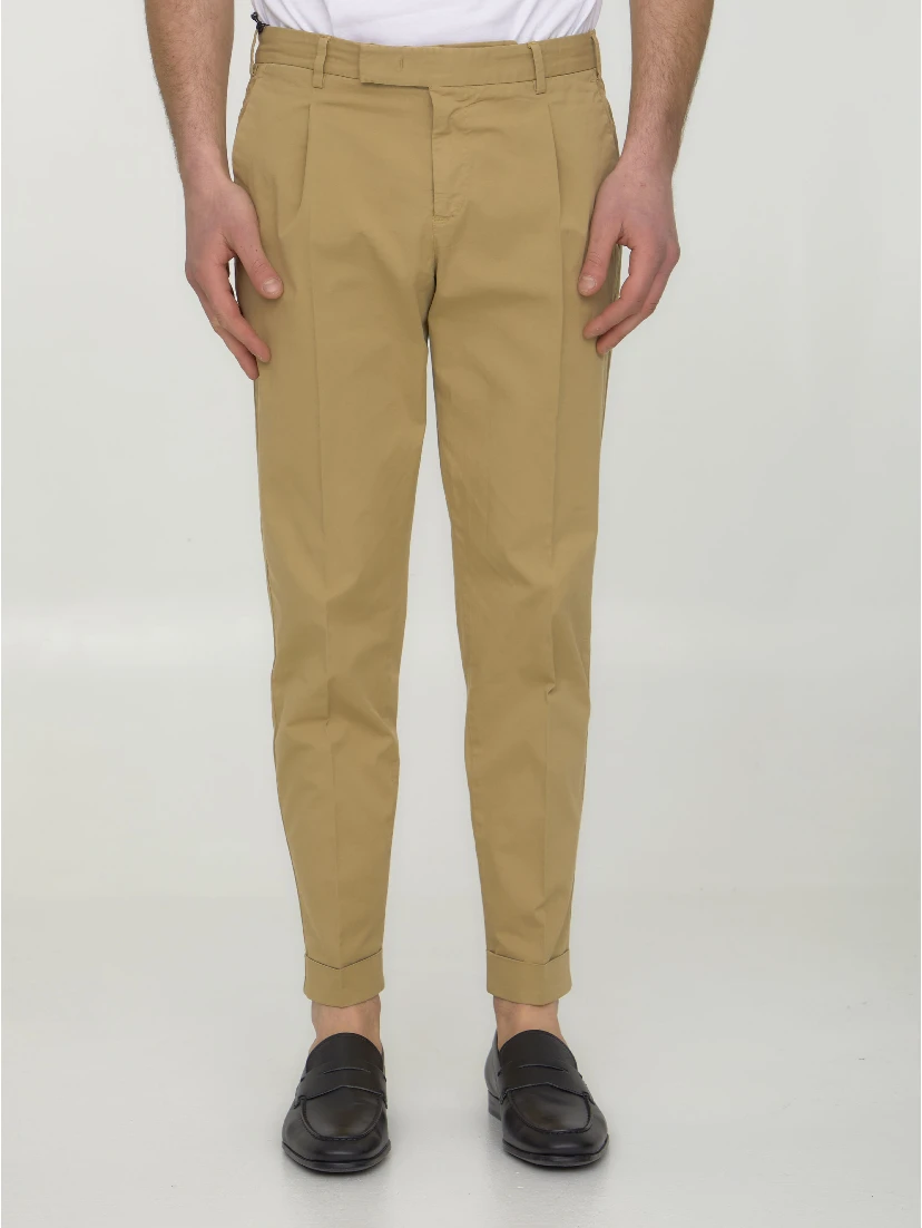 Beige gabardine trousers