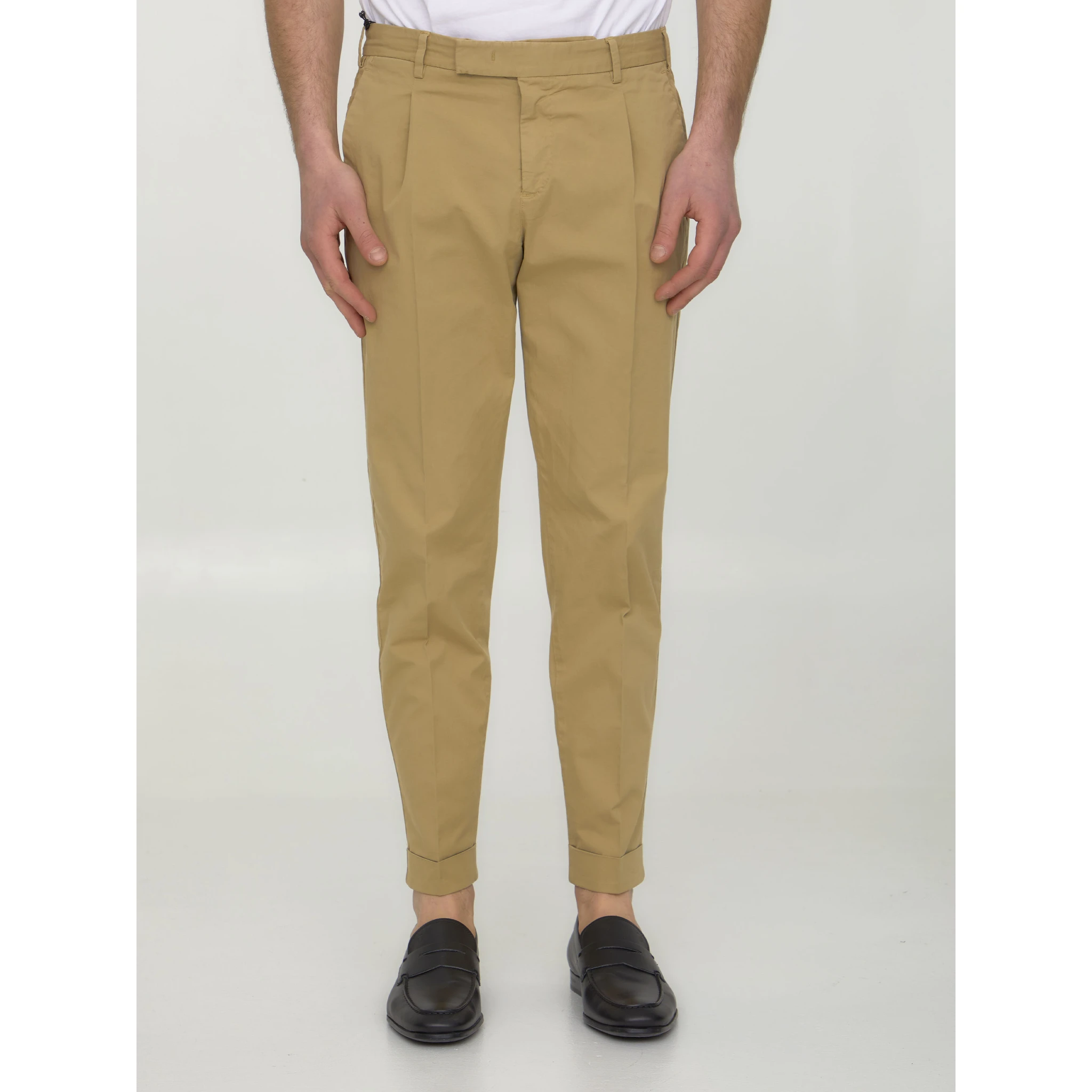 Beige gabardine trousers