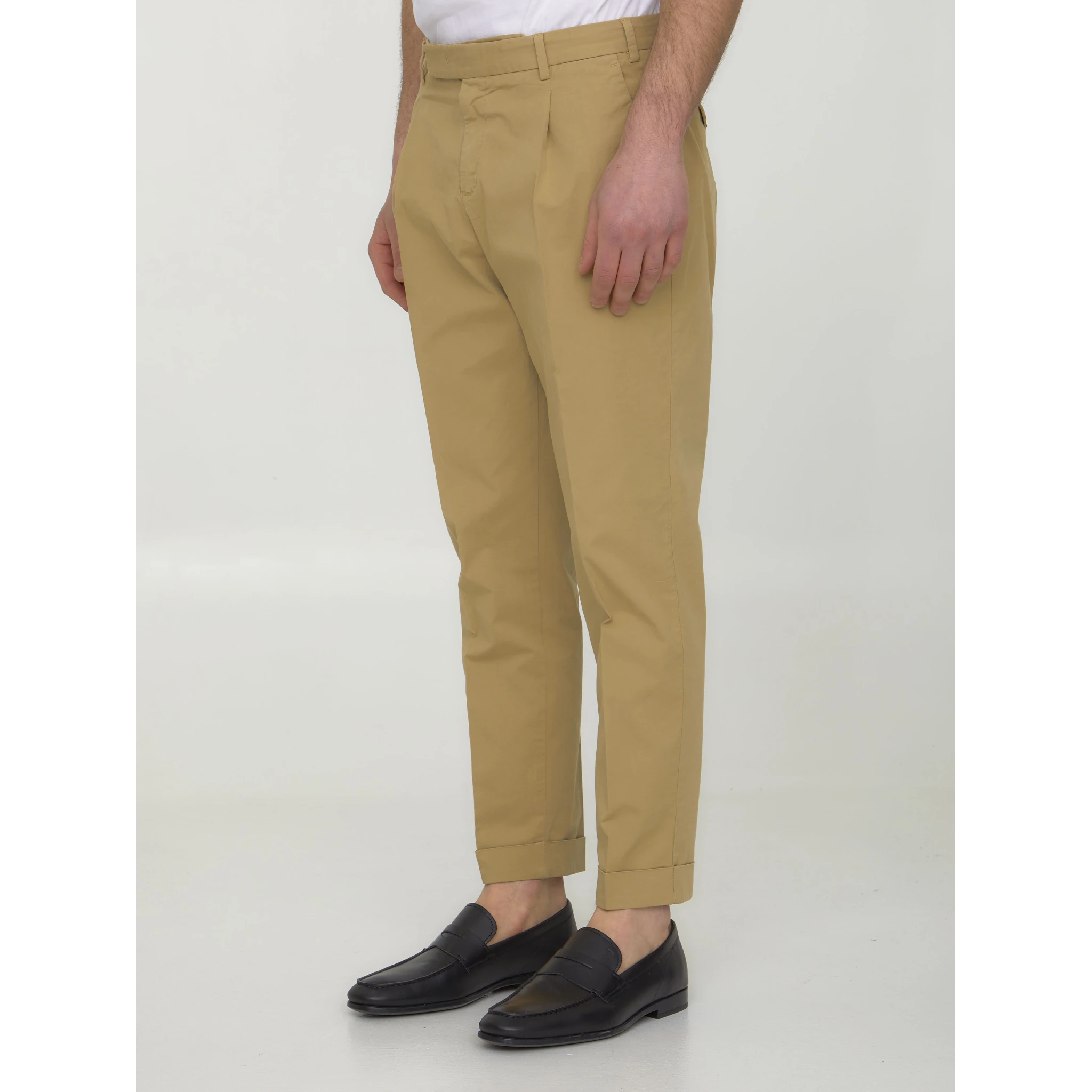 Beige gabardine trousers