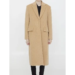 Single-breasted wool coat