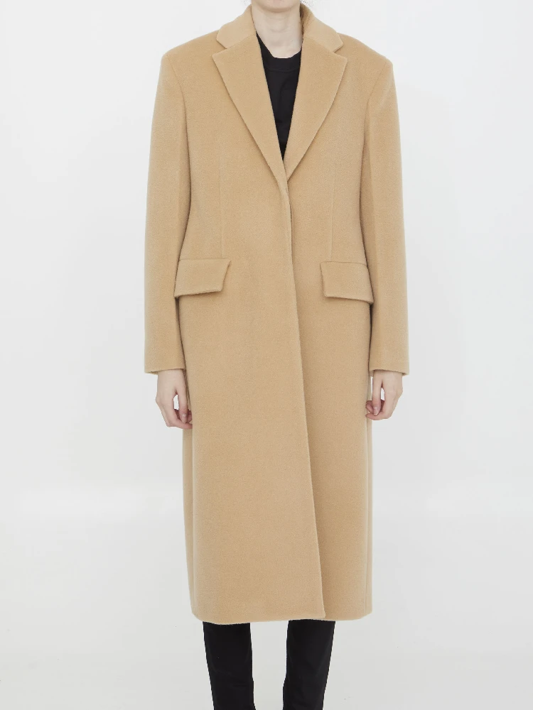 Single-breasted wool coat