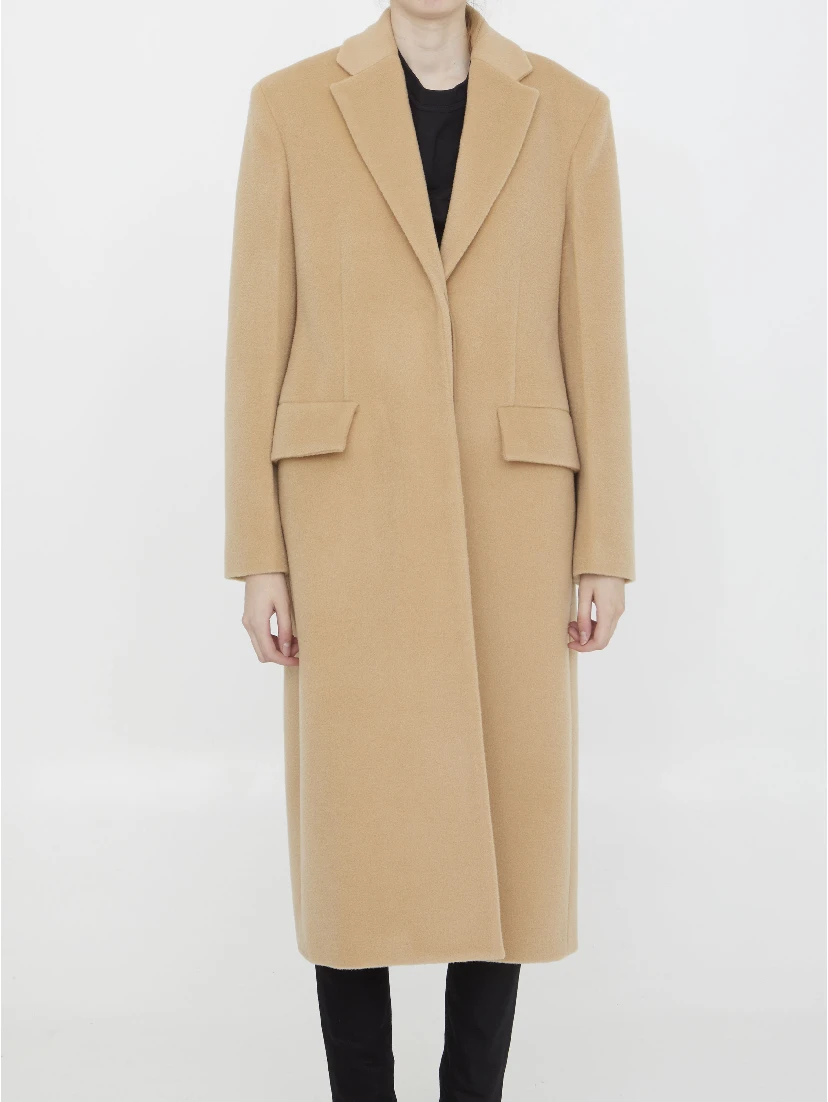 Single-breasted wool coat