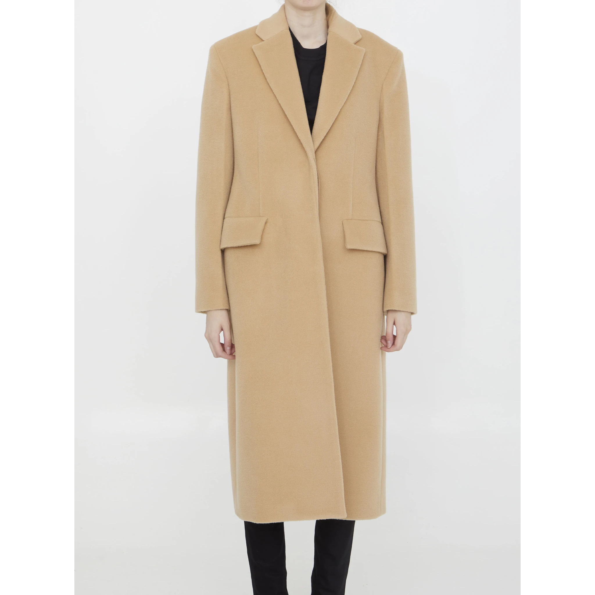 Single-breasted wool coat
