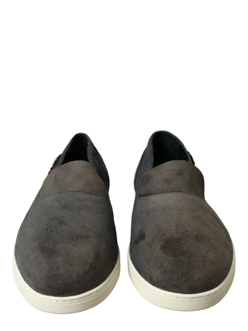 Blue Suede Caiman Men Loafers Slippers Shoes