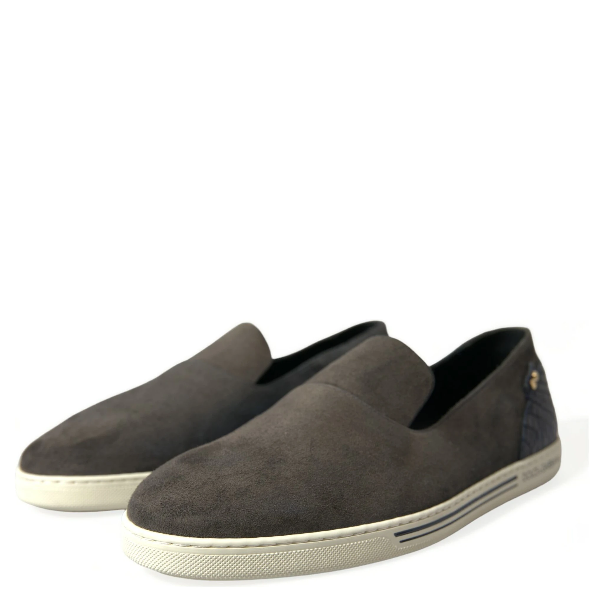 Blue Suede Caiman Men Loafers Slippers Shoes