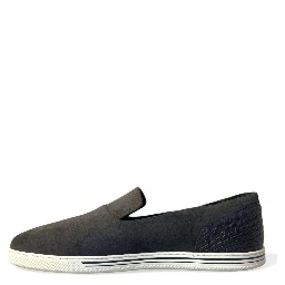 Blue Suede Caiman Men Loafers Slippers Shoes