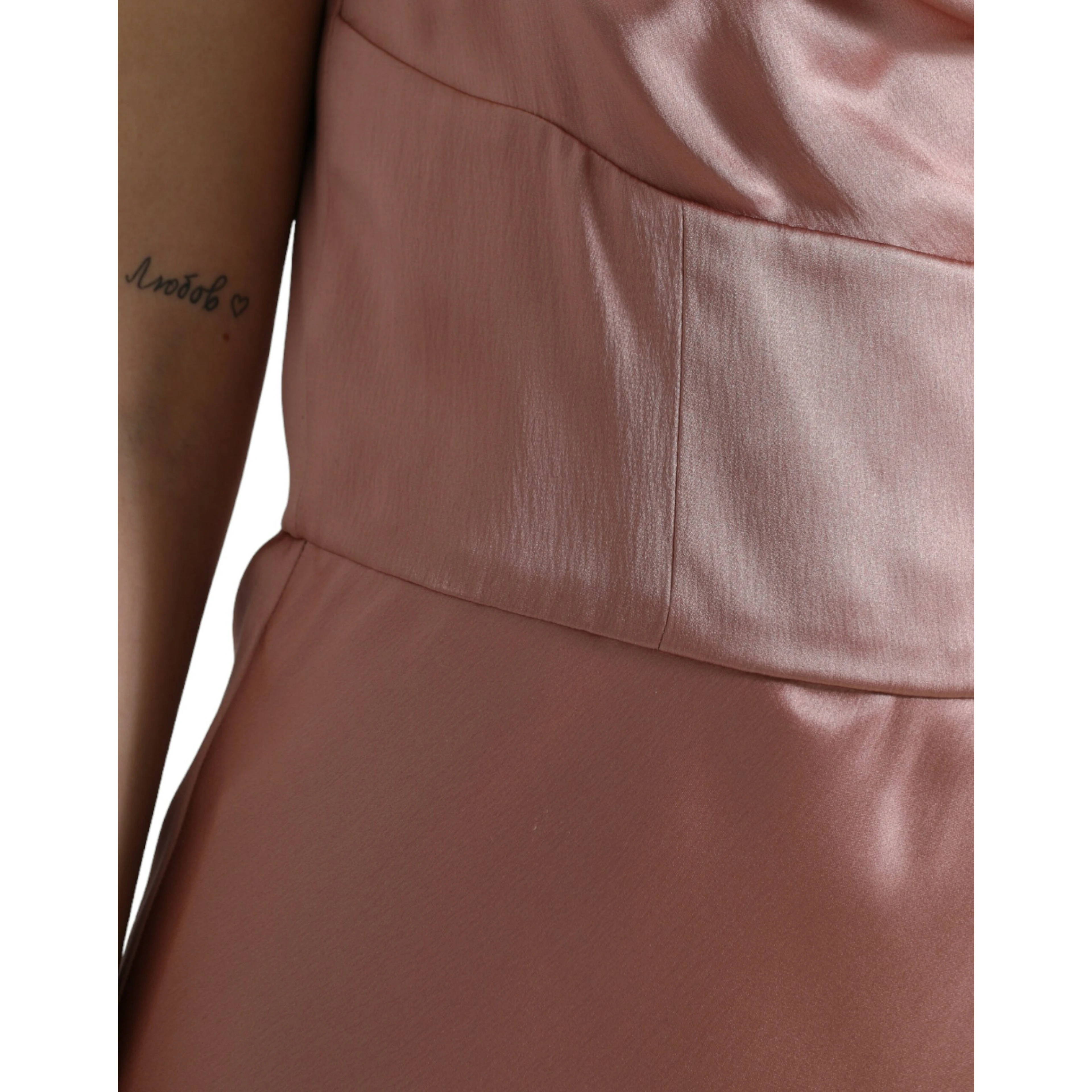Pink Silk Spaghetti Straps Long Gown Dress