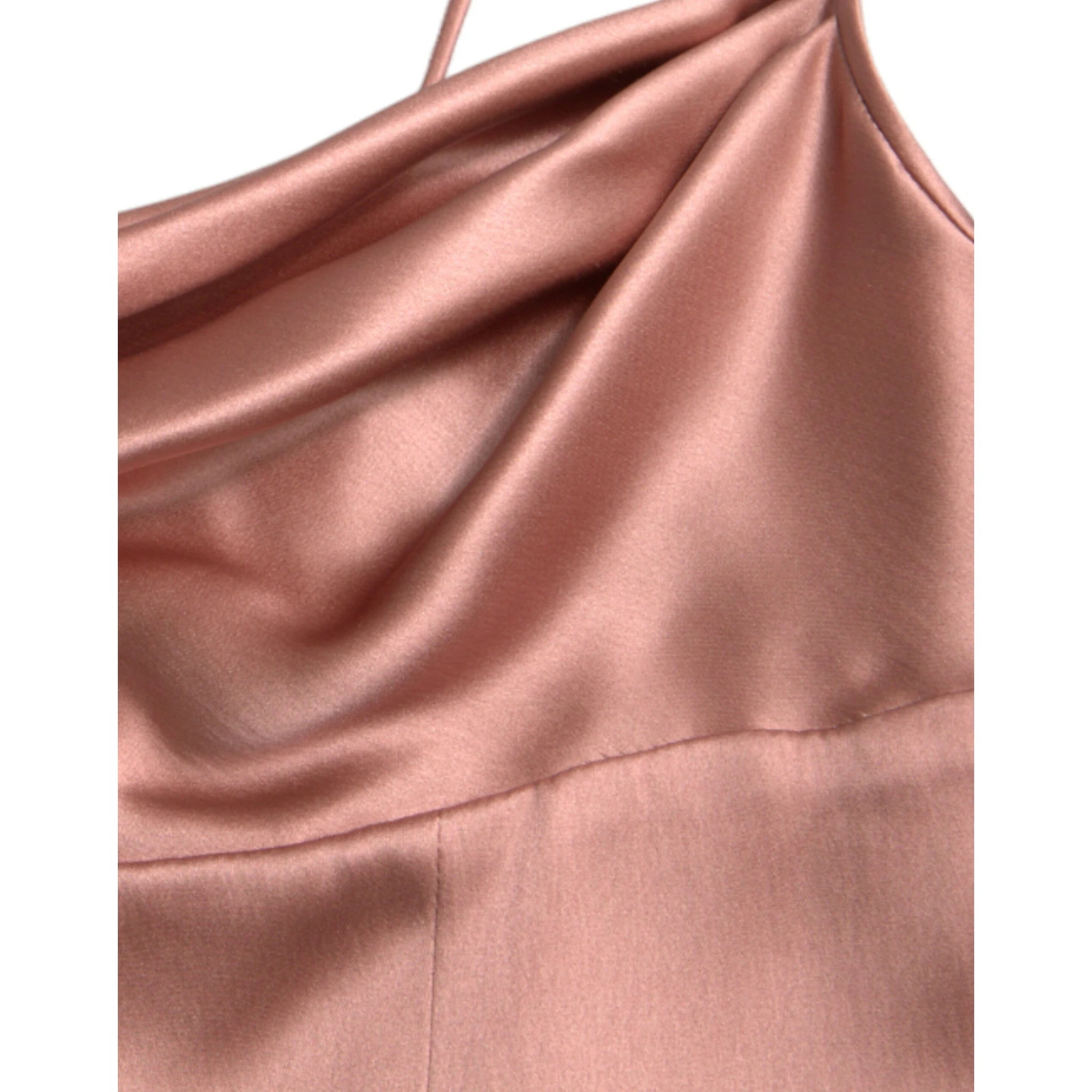 Pink Silk Spaghetti Straps Long Gown Dress