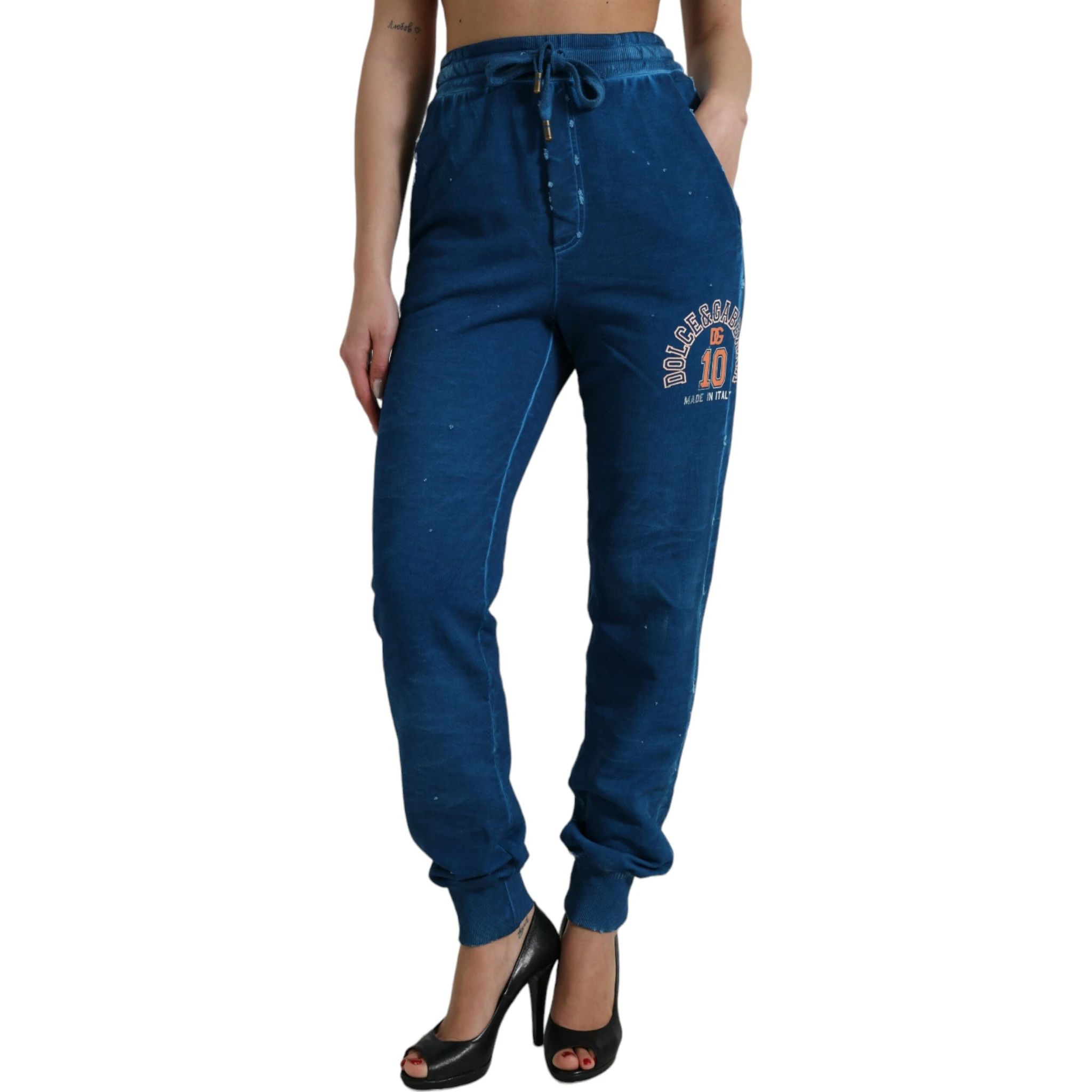Blue Logo Cotton Jogger Sweatpants Pants