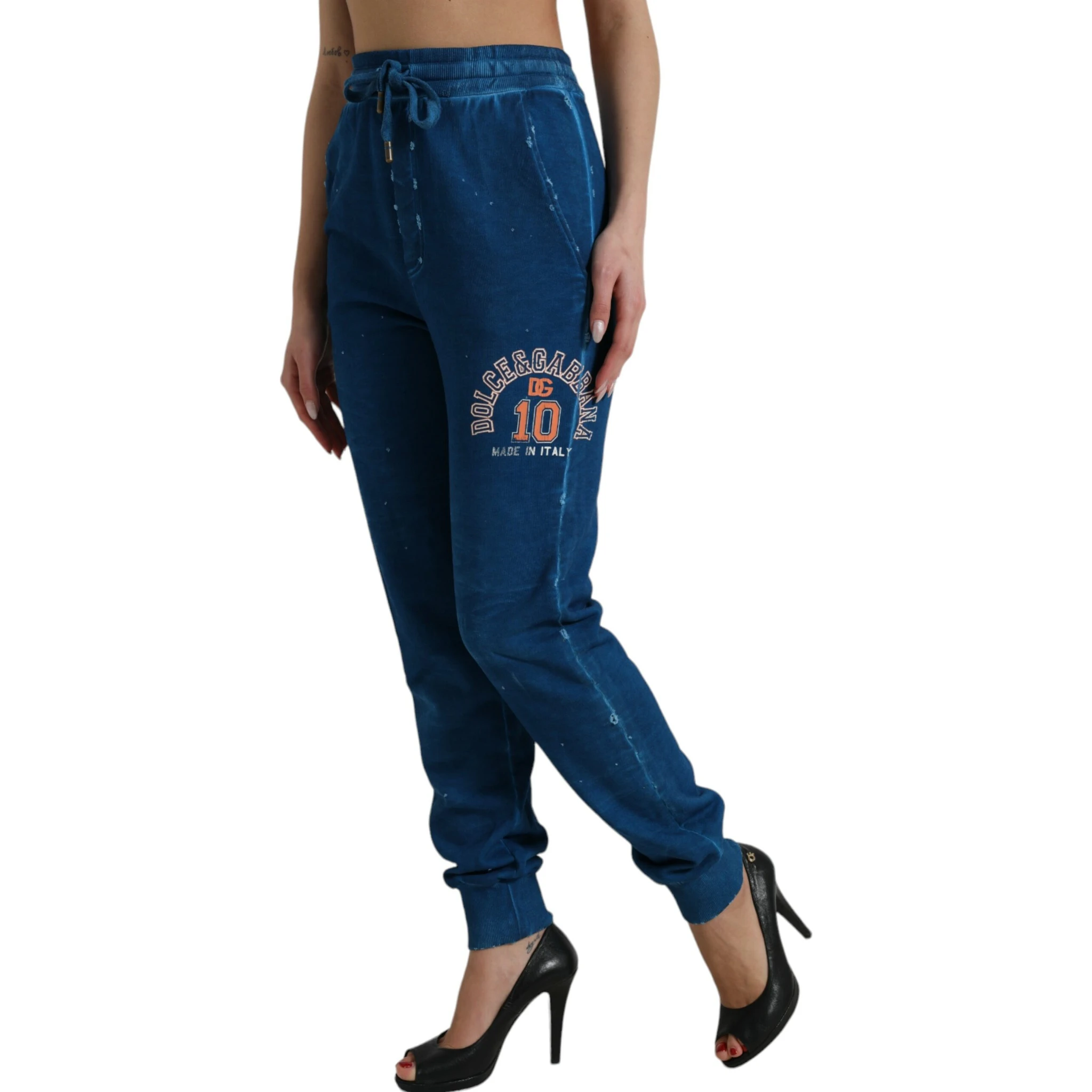 Blue Logo Cotton Jogger Sweatpants Pants