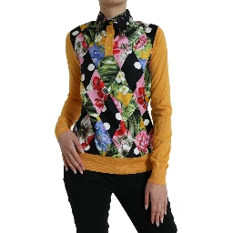 Multicolor Patchwork Cashmere Henley Sweater
