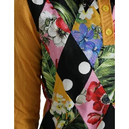 Multicolor Patchwork Cashmere Henley Sweater