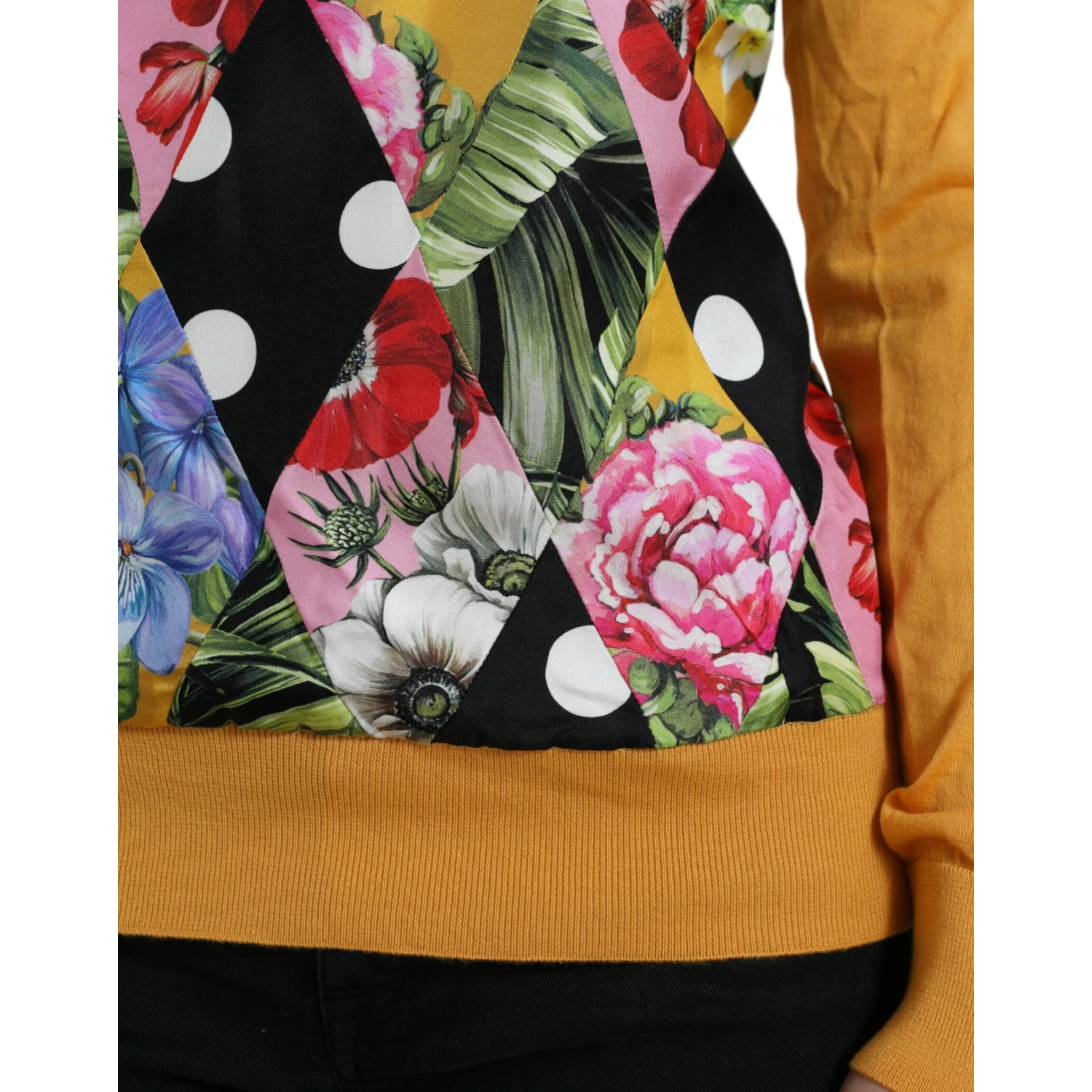 Multicolor Patchwork Cashmere Henley Sweater