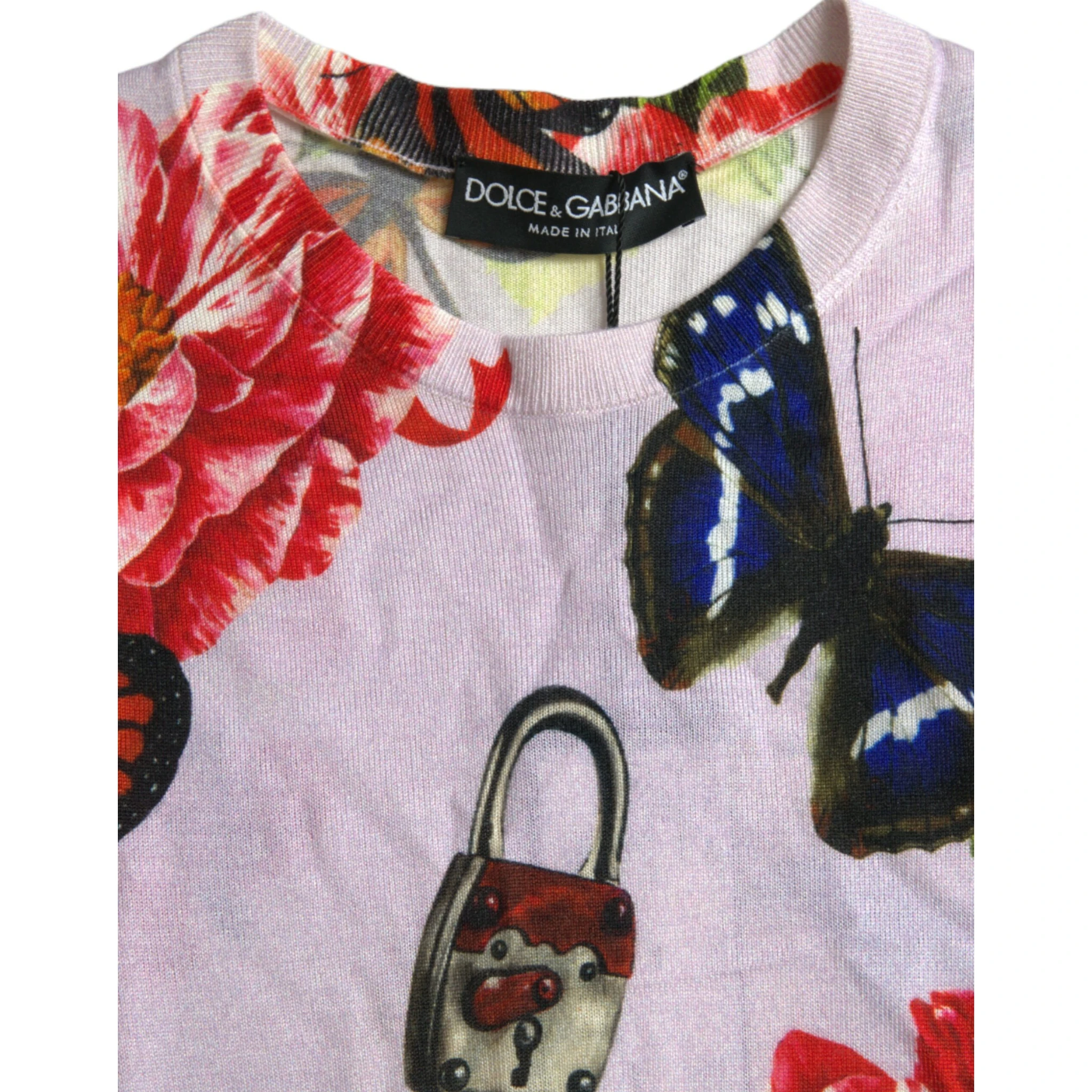Multicolor Floral Padlock Butterfly Tank Top