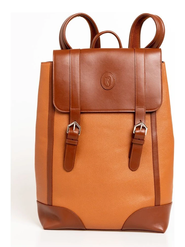 Brown Leather Men Backpack