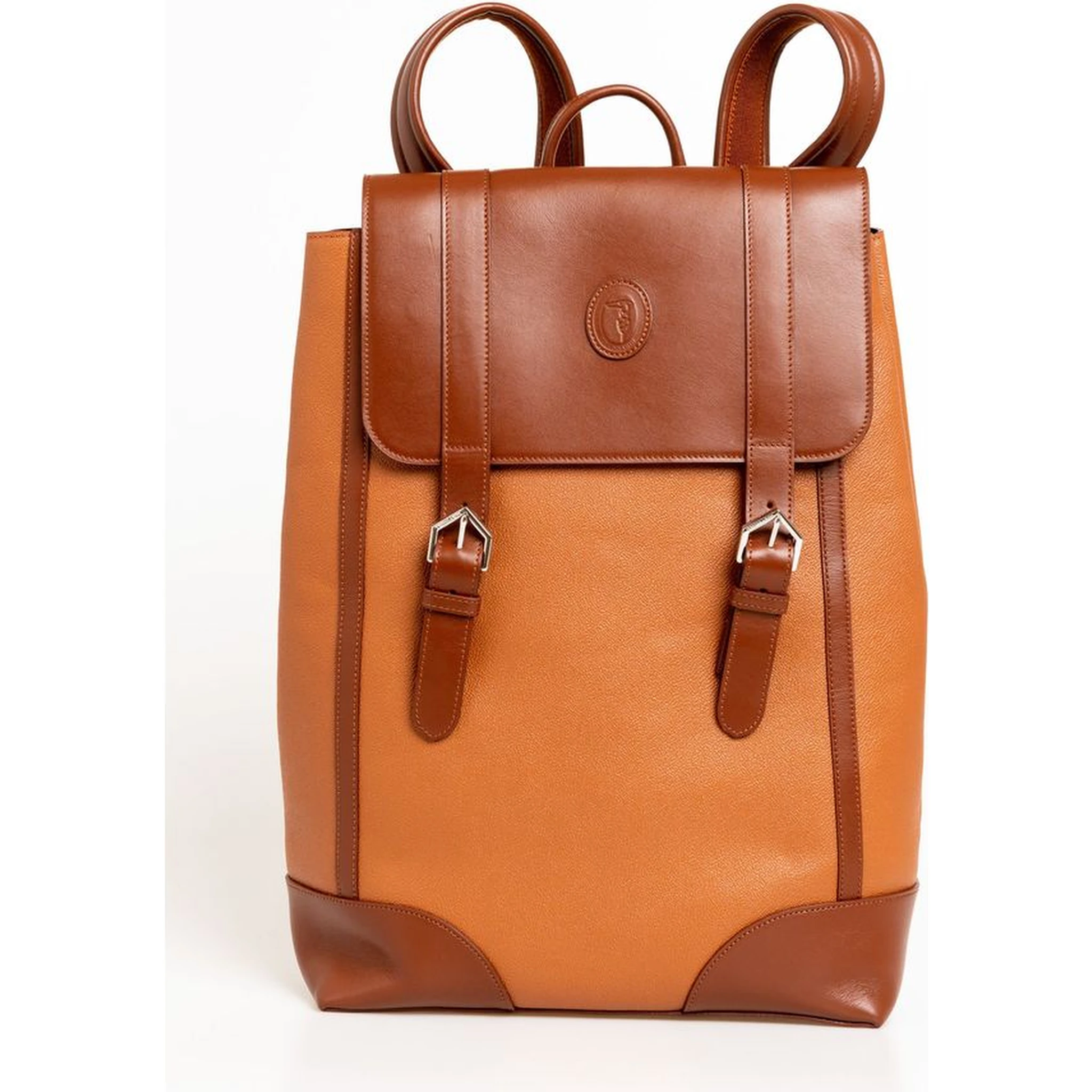 Brown Leather Men Backpack