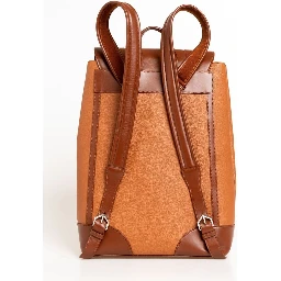 Brown Leather Men Backpack