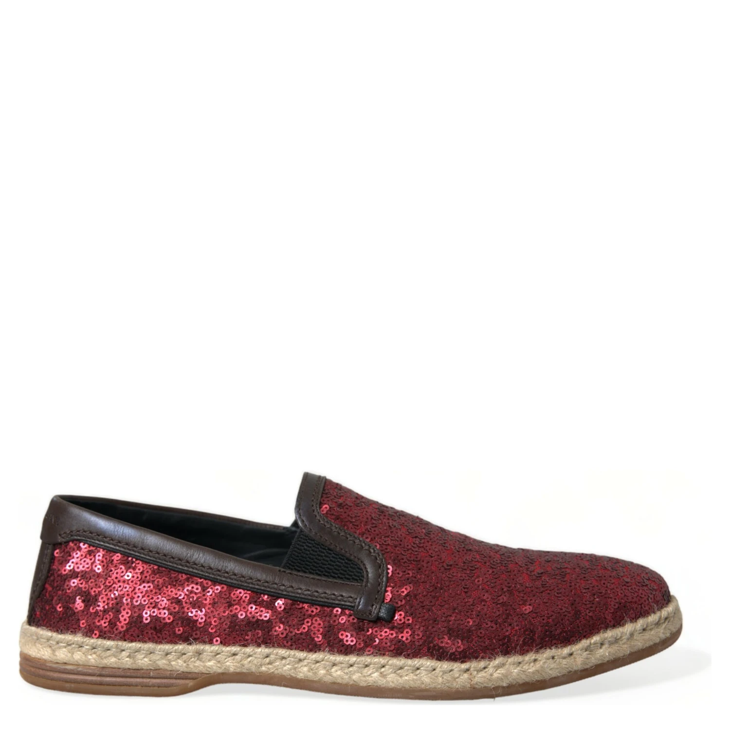 Red Sequined Loafers Slippers Men Shoes