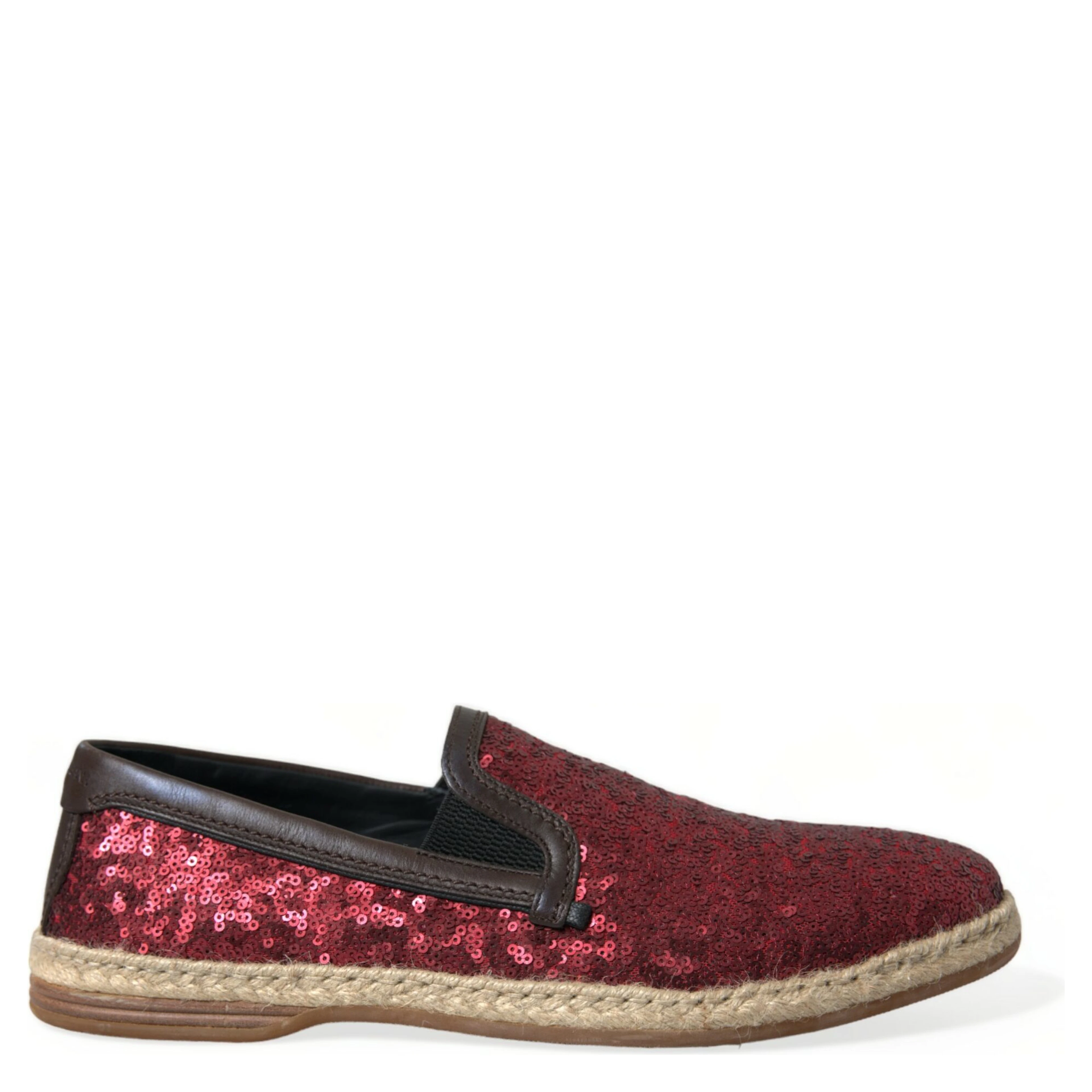 Red Sequined Loafers Slippers Men Shoes