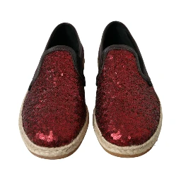 Red Sequined Loafers Slippers Men Shoes