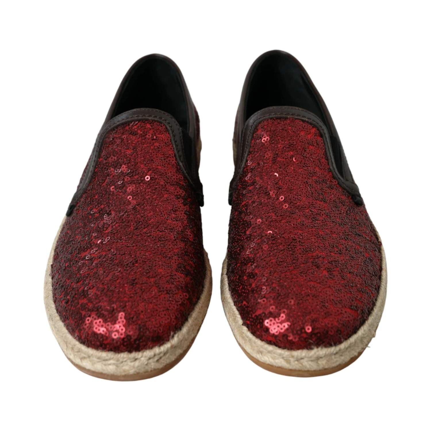 Red Sequined Loafers Slippers Men Shoes