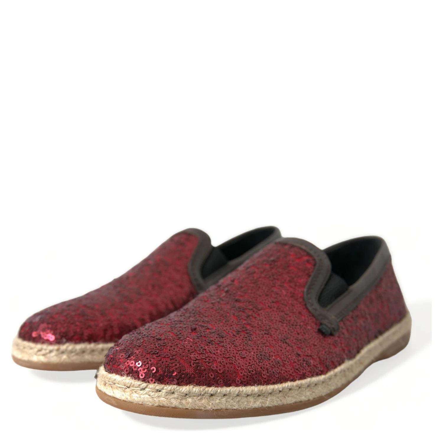 Red Sequined Loafers Slippers Men Shoes