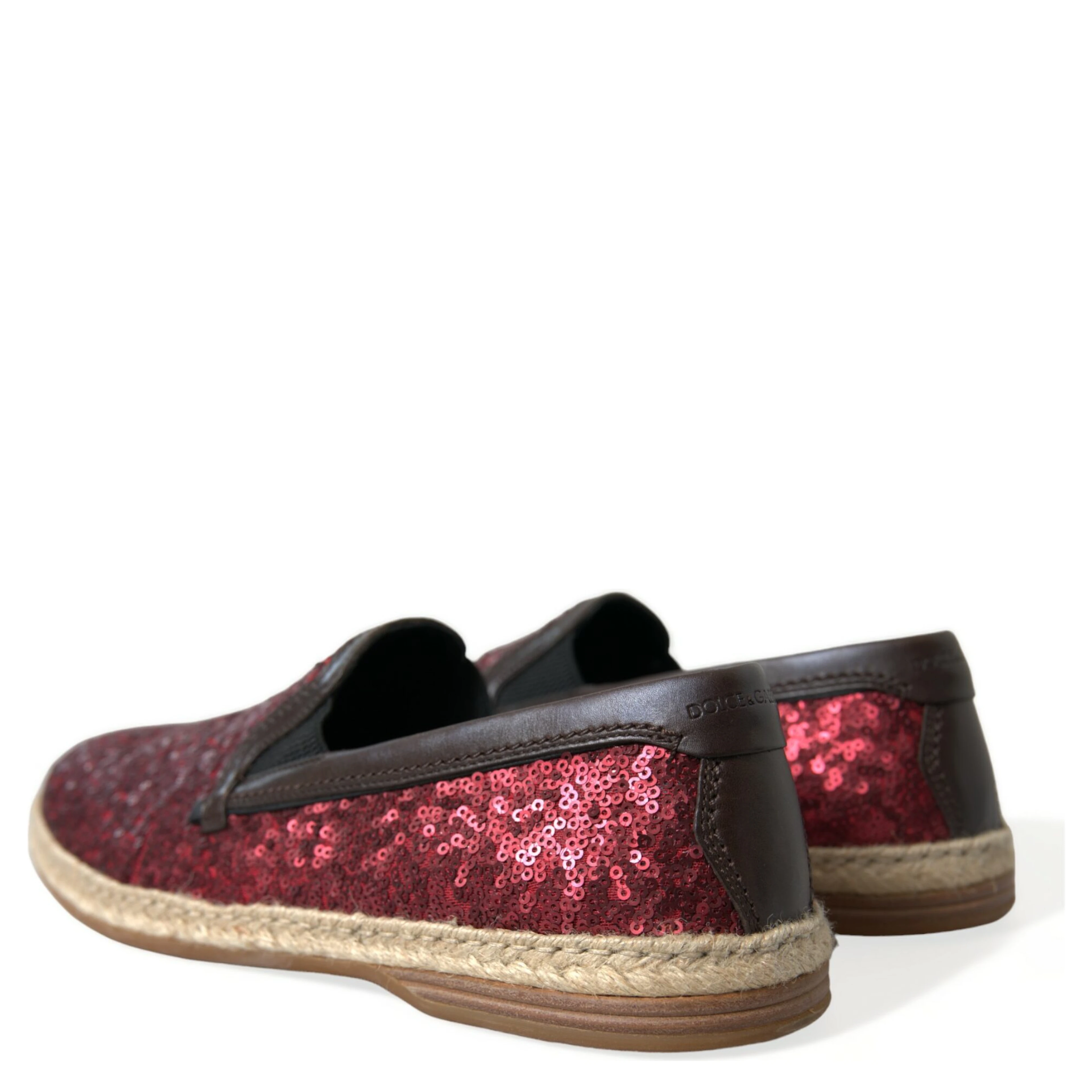 Red Sequined Loafers Slippers Men Shoes