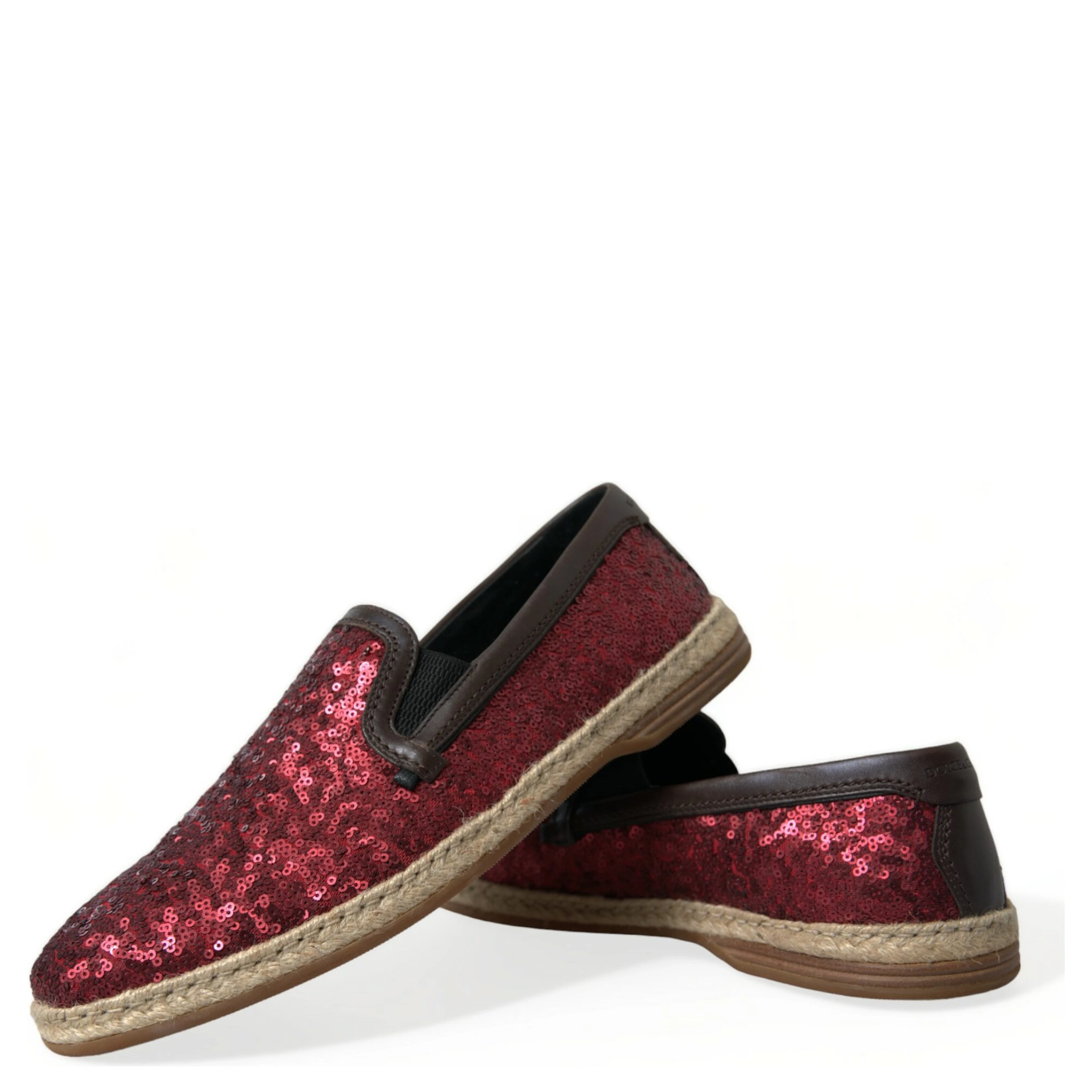 Red Sequined Loafers Slippers Men Shoes