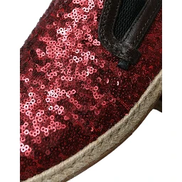 Red Sequined Loafers Slippers Men Shoes