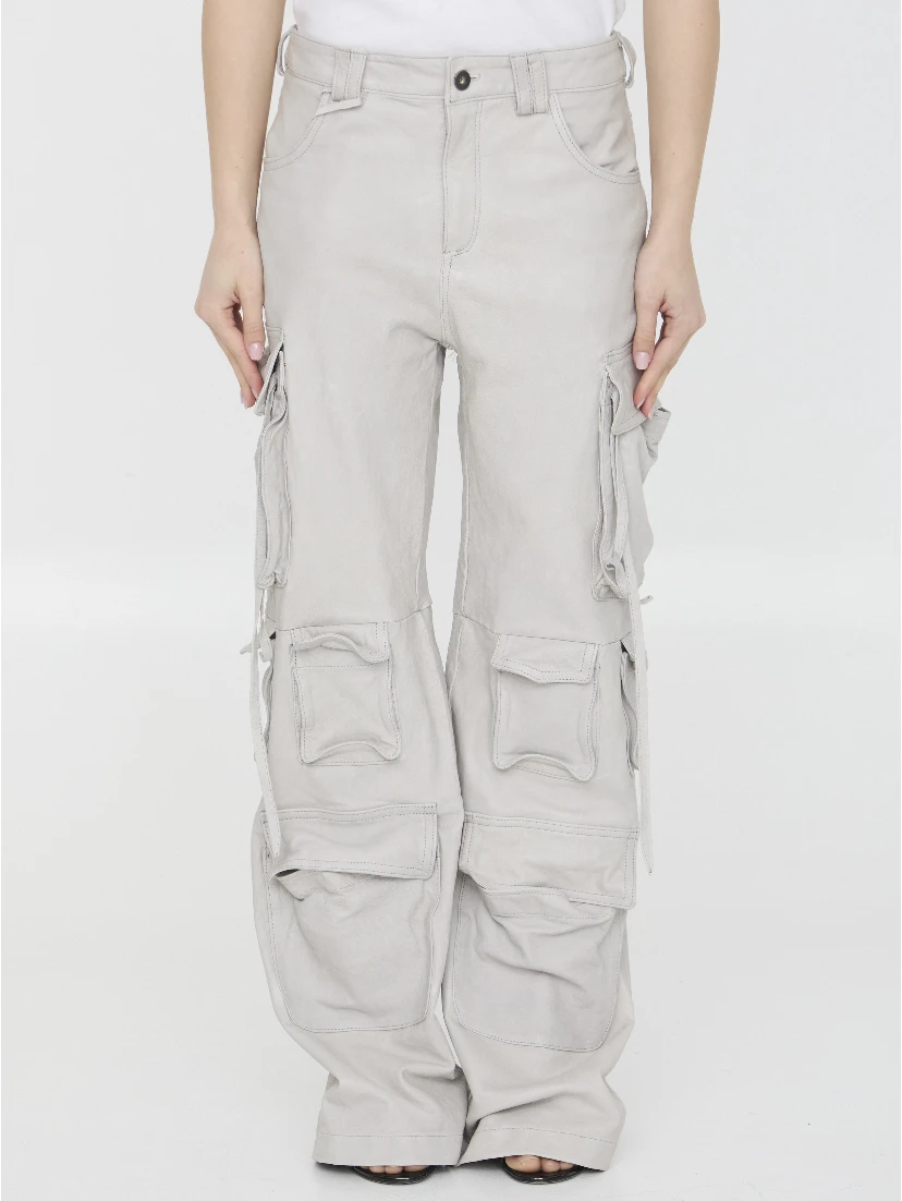 Leather cargo pants