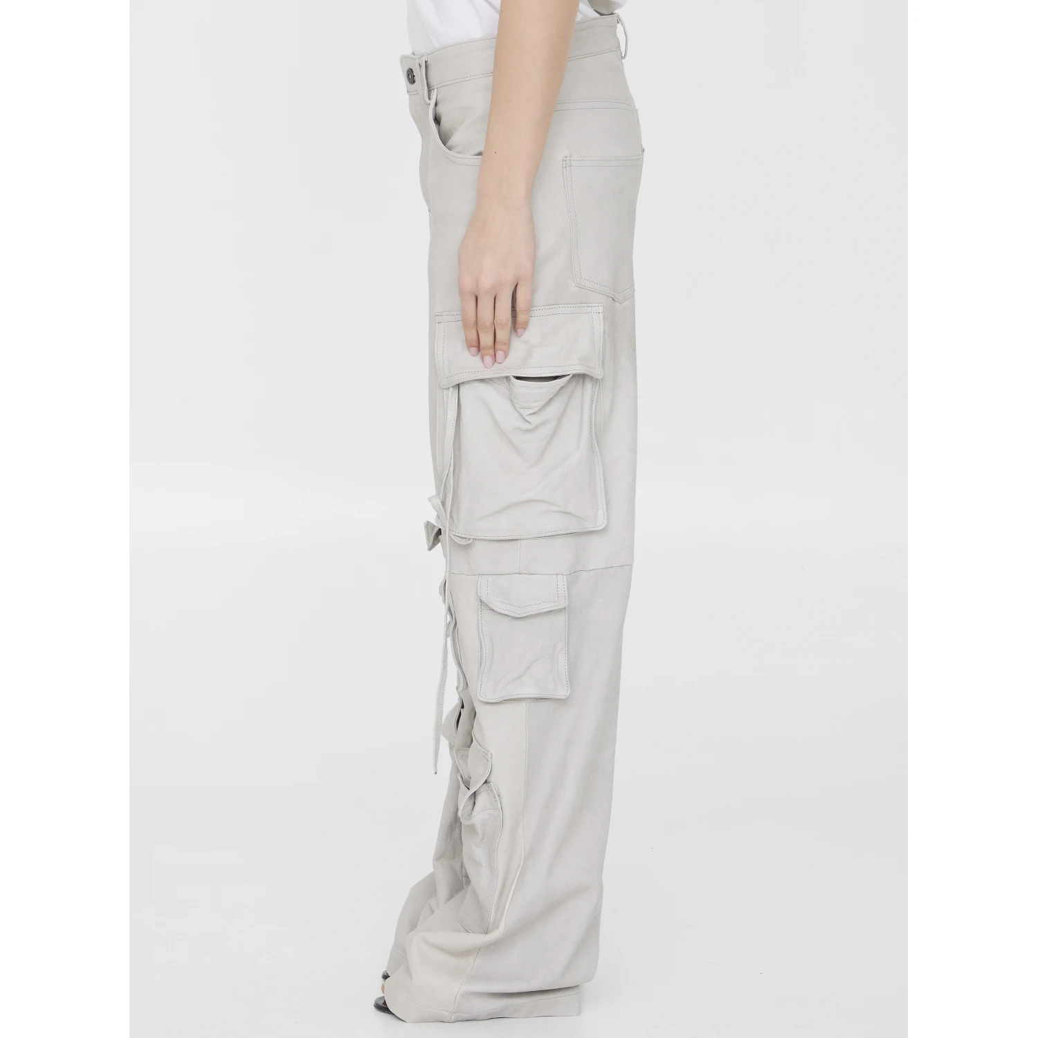 Leather cargo pants