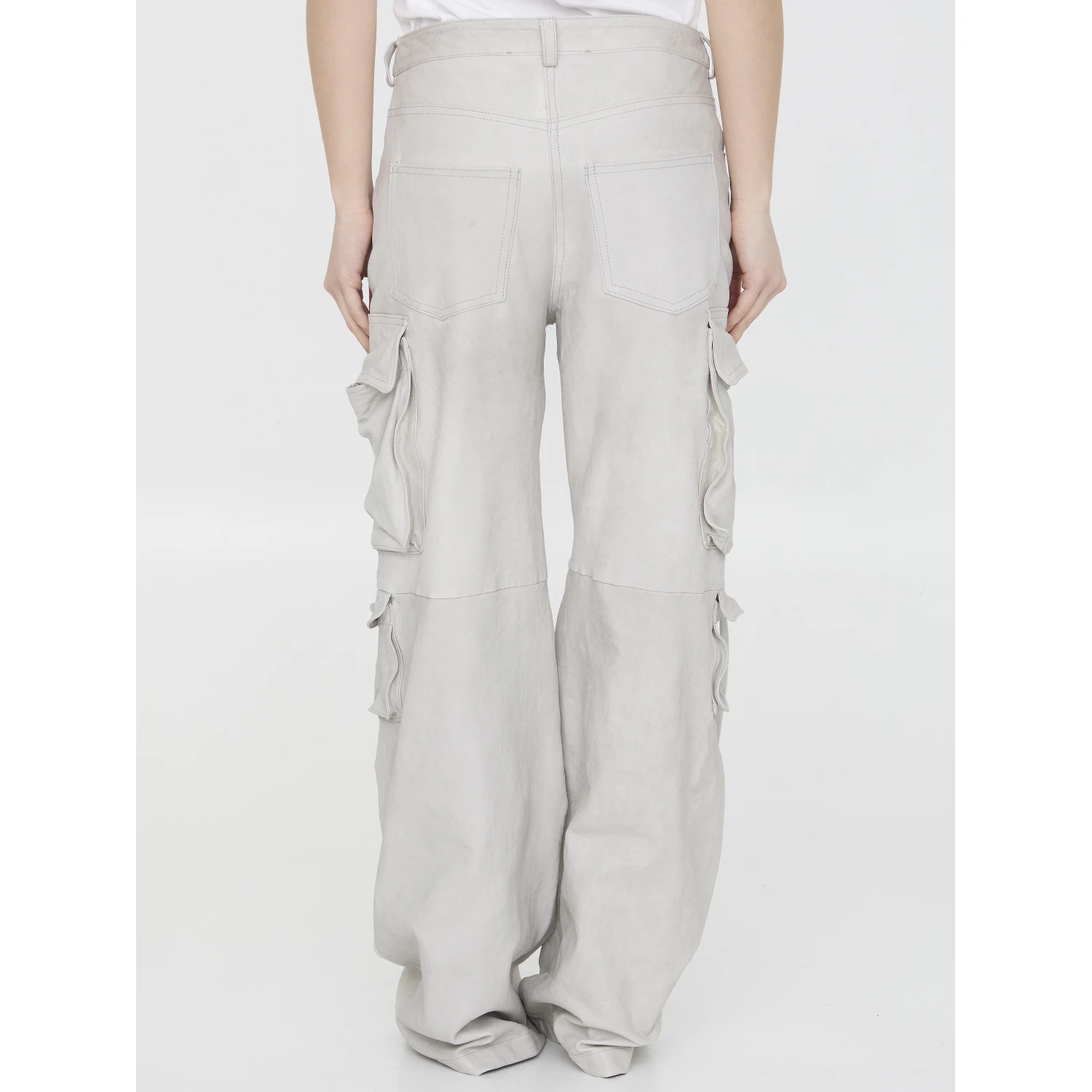 Leather cargo pants