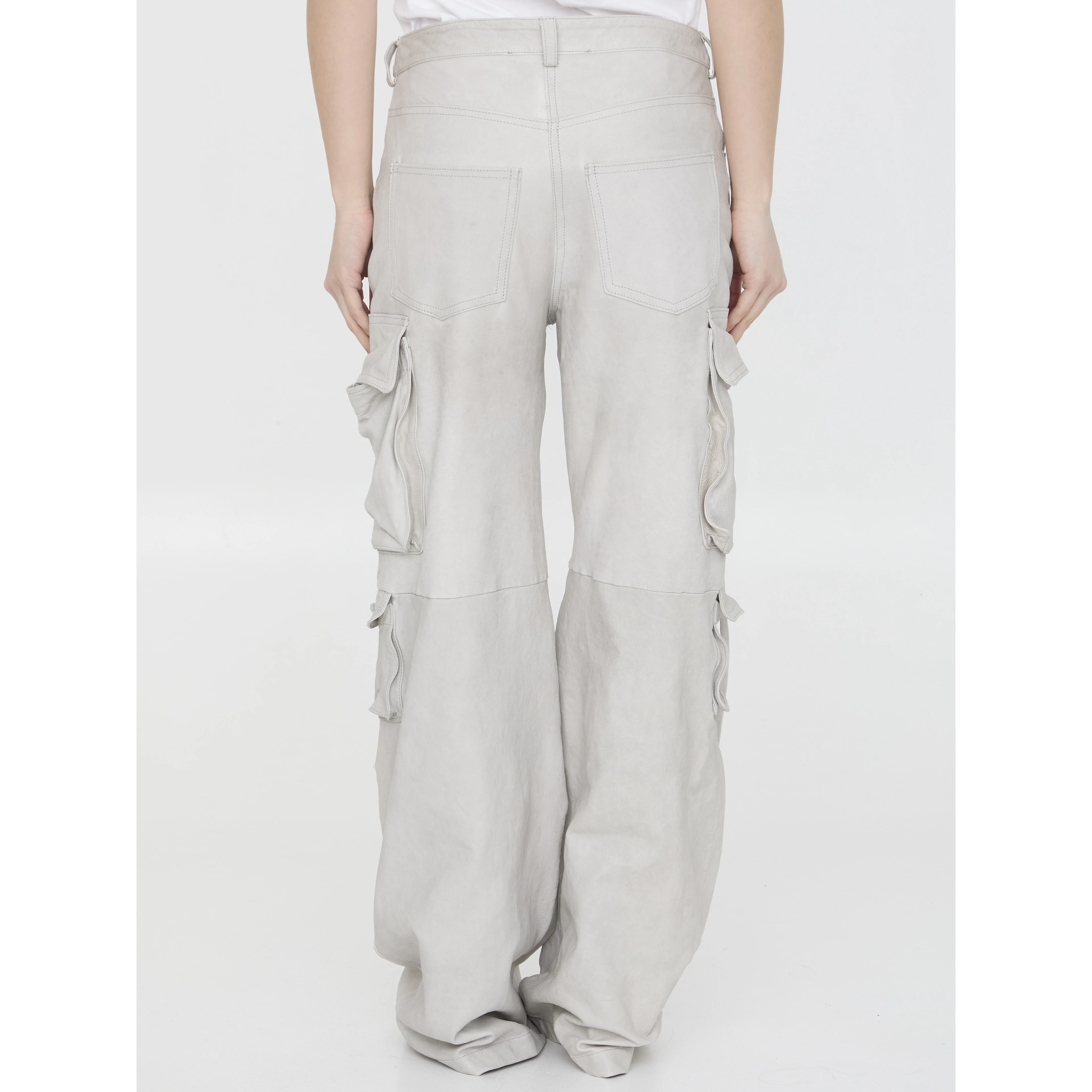 Leather cargo pants