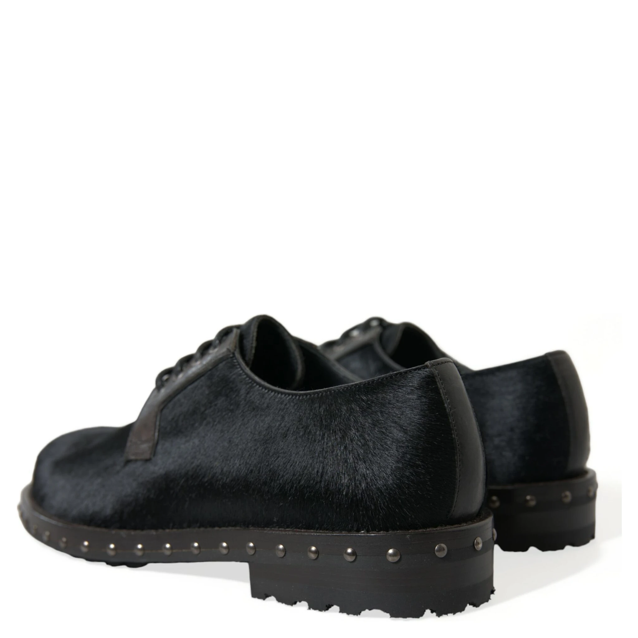 Black Stable Fur Derby SAN PIETRO Dress Shoes