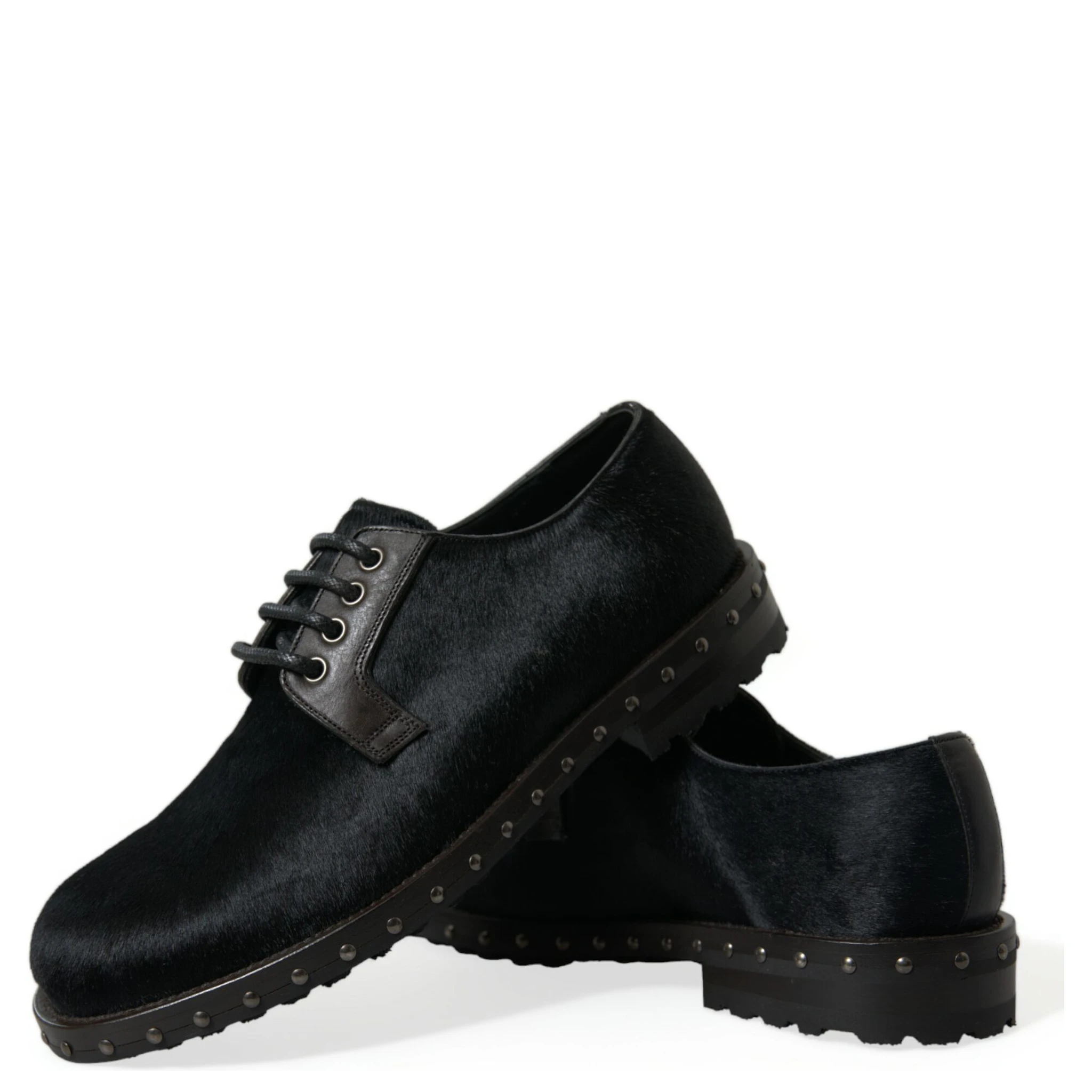 Black Stable Fur Derby SAN PIETRO Dress Shoes