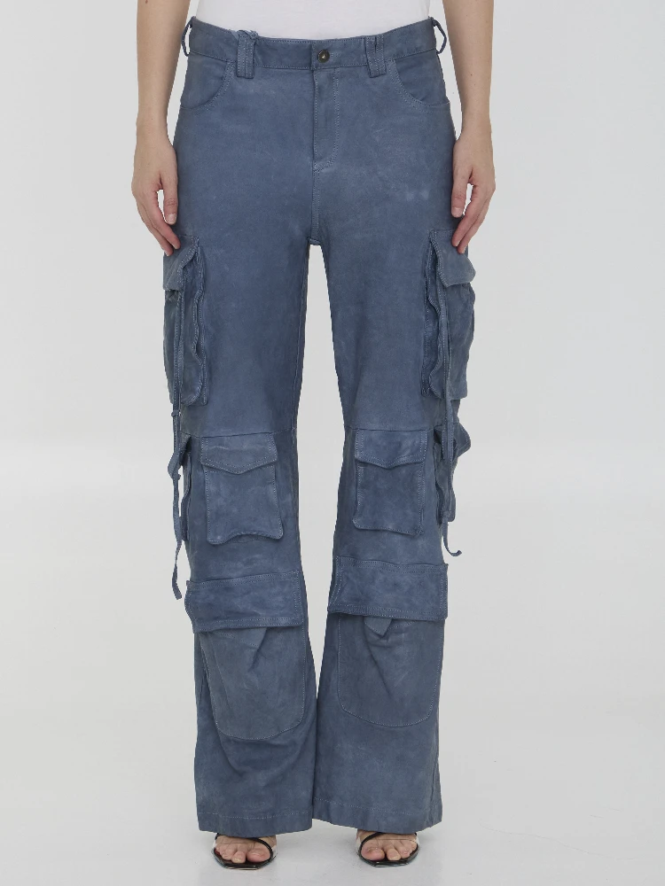 Leather cargo pants
