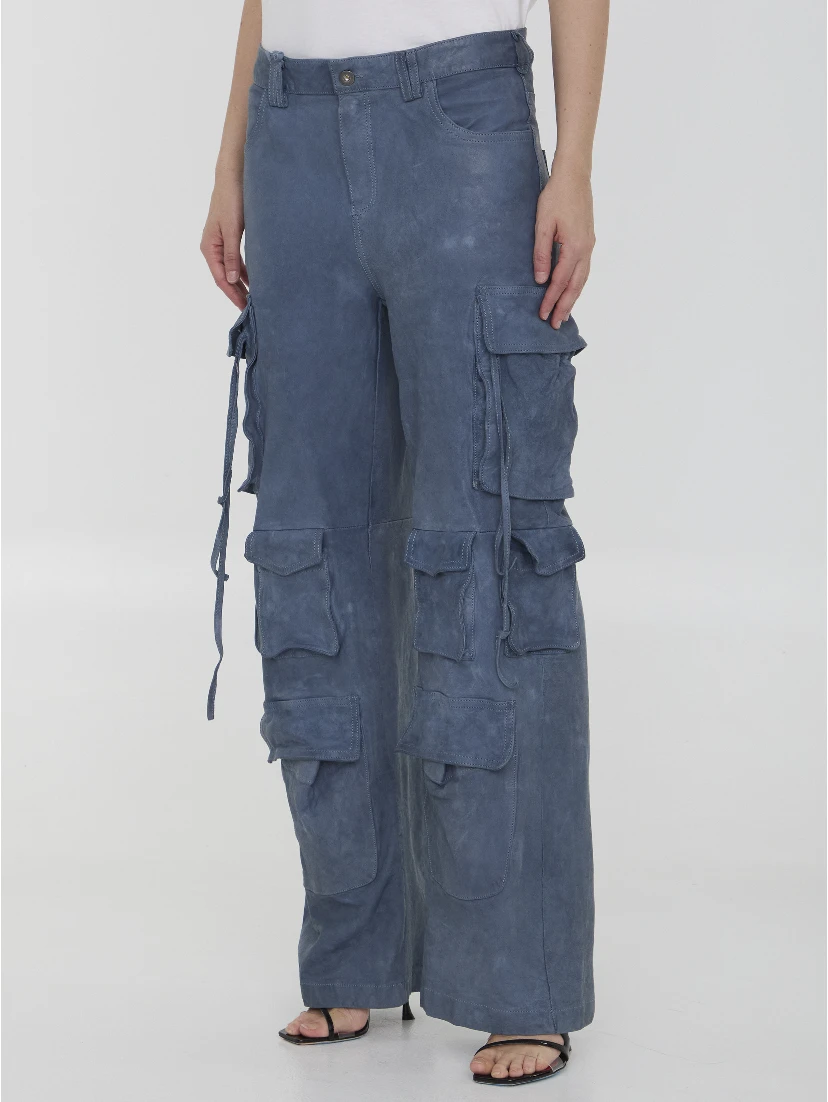 Leather cargo pants